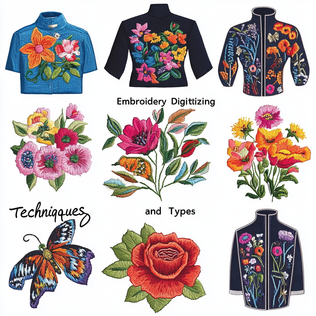 Exploring Types and Techniques of Embroidery Digitizing: A Detailed Technical Guide